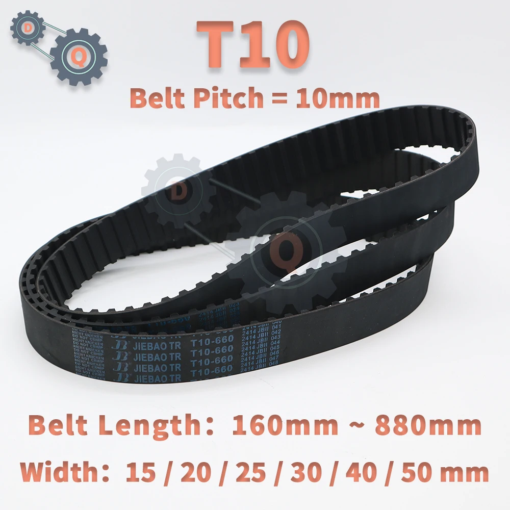 

T10 Timing Belt Length 160mm to 880mm Pitch 10mm T10 Belt Width 15 20 25 30 35 40 50mm Belts for CNC T5 Rubber Closed Loop Belt