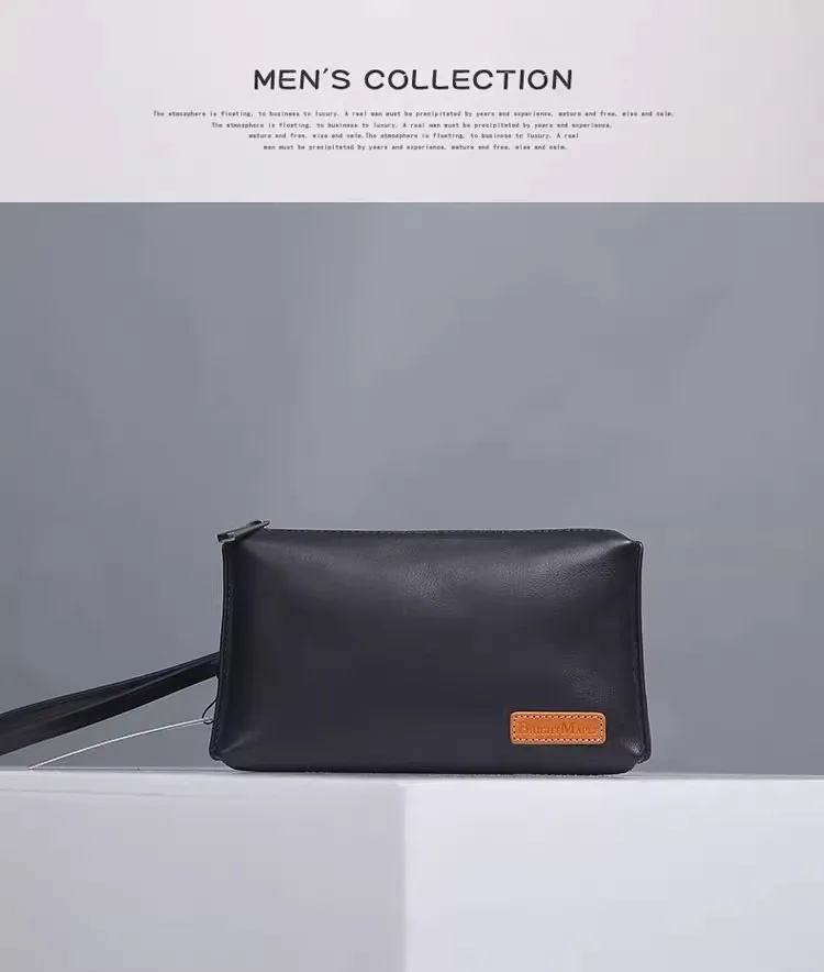 

New Style Genuine Leather Men's Clutch Bag - Casual & Business Handheld Bag, Trendy High-Quality Men's Bag