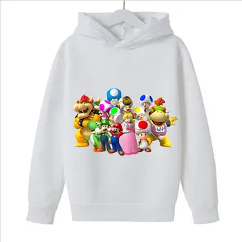 超級瑪利歐兄弟兒童連帽衫,桃花公主路易吉抓絨遊戲角色連帽衫,印花長袖,嬰兒禮物 6 最佳銷售 桃子超級瑪利歐 - №3