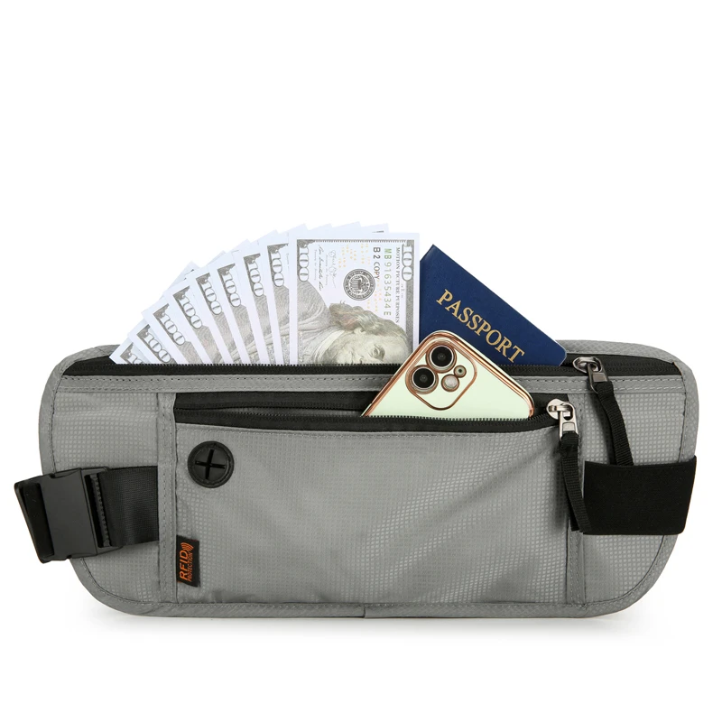 Riñonera Oculta Antirrobo para Viaje, Unisex, Multifuncional, Ajustada, Porta Pasaporte y Documentos, Resistente a Salpicaduras, Ligera