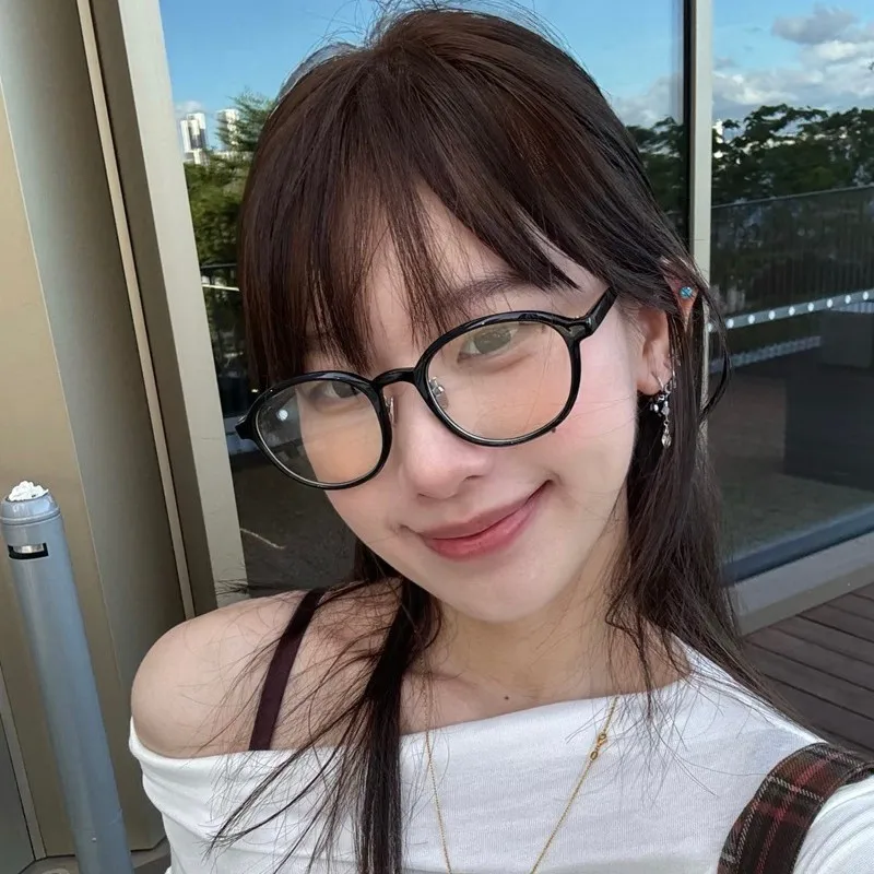 كوريا الخفيفة المضادة للضوء الأزرق نظارات النساء لا ماكياج عادي نظارات الرجال المتناقضة لطيف نظارات الكمبيوتر الزخرفية #4