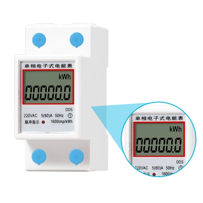 Din Rail Digital Single Phase Energy Meter kWh Voltage Current Power Consumption Meter Wattmeter Electricity