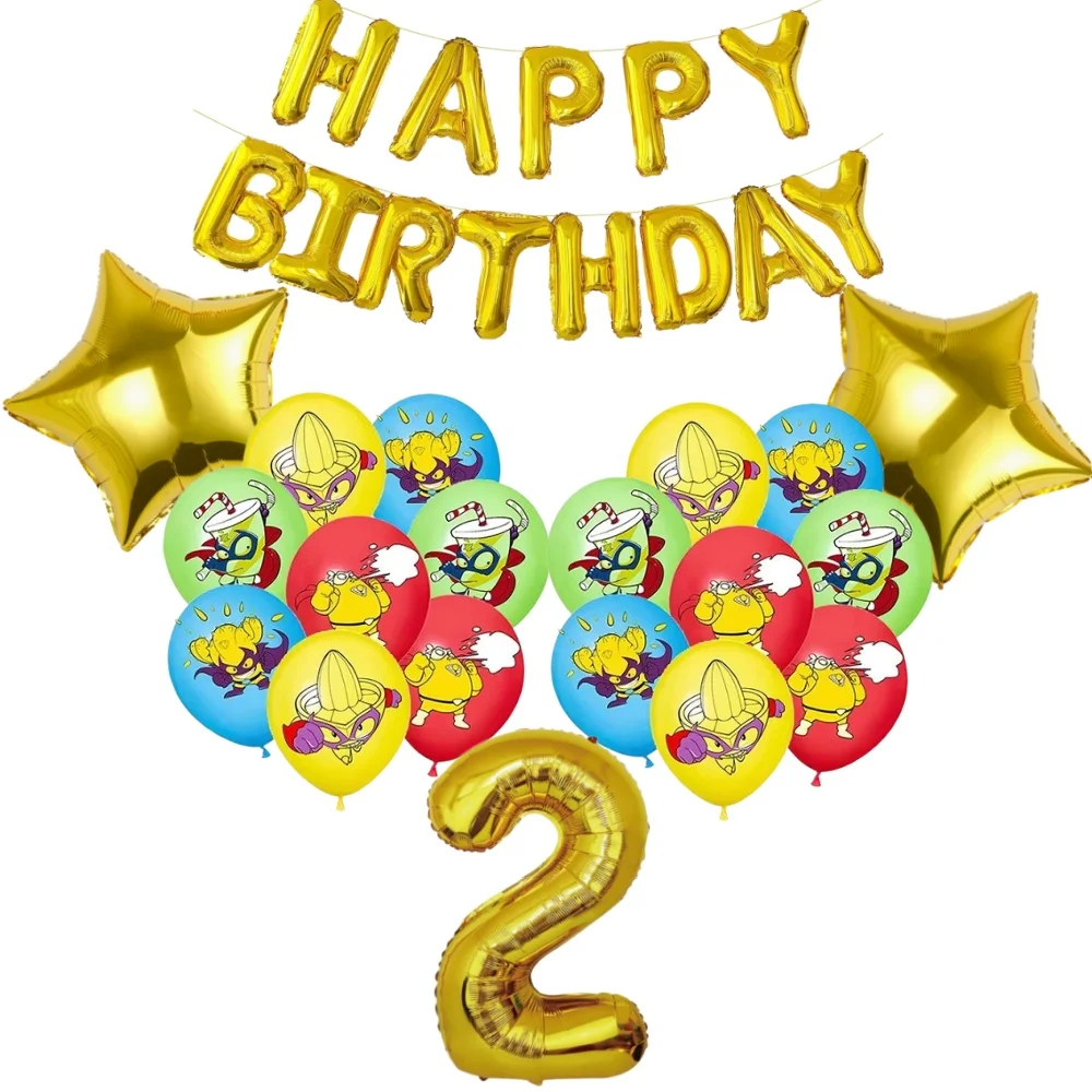 Superthings Kreative Geburtstagsparty-Ballondekoration Cartoon-Spiel-Banner Kuchendekoration Baby-Shower Kinder-Jubiläumsparty-Zubehör – Detail 9