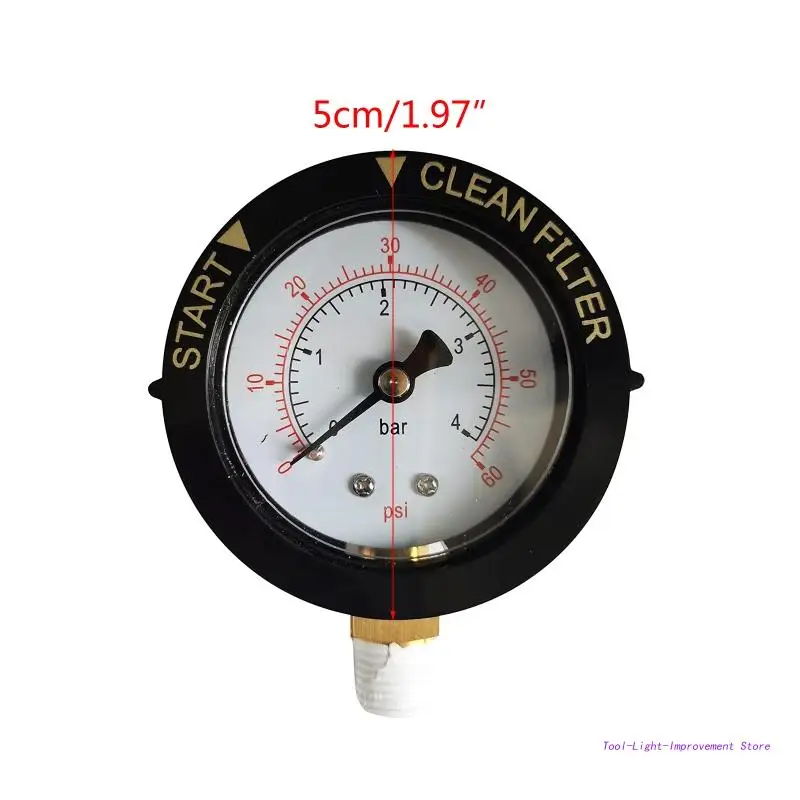 Swimming Pool Filter Pressure Gauge Spa Aquarium Water Pressure Gauge 1/4\