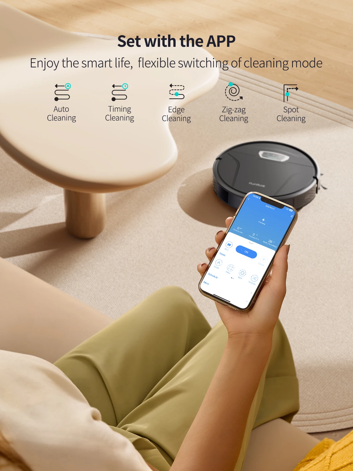 Honiture Robot Vacuum Cleaner 60000pa 3 in 1 Strong Suction Self-Charging App&Remote&Voice Robot Vacuum and Mop Combo