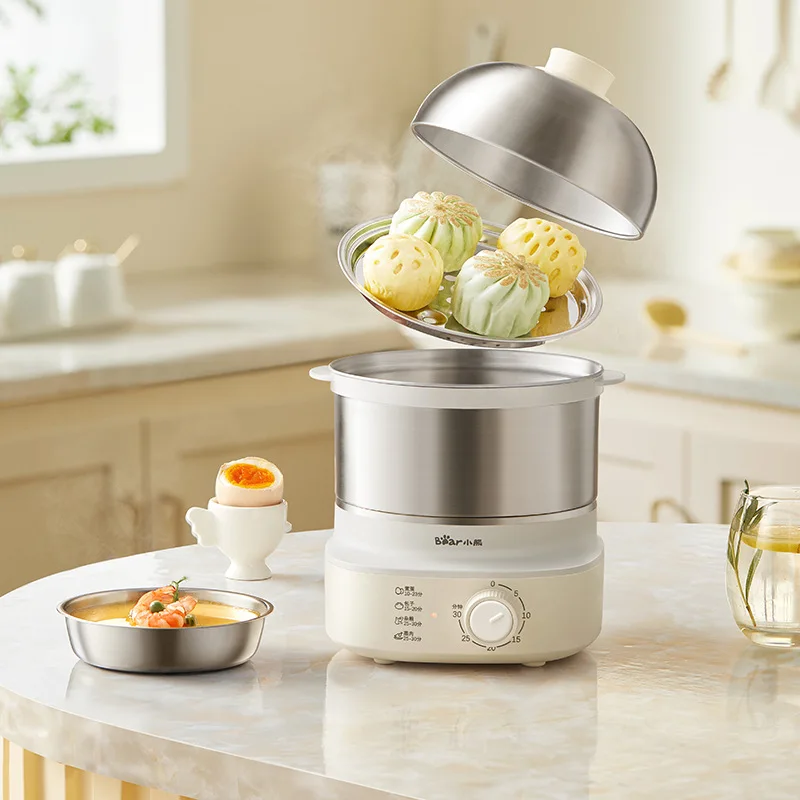 360W Electric Egg Boiler Breakfast Machine Multicooker Steamer Automatic Egg Cookers with Timer Home Egg Custard Steaming Cooker