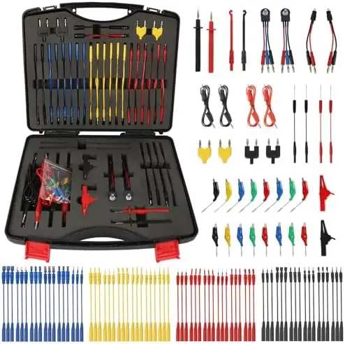 

110-Piece Automotive Electrical Test Kit with Multimeter Leads, Back Probes & Relay Connectors – Includes Carrying Case