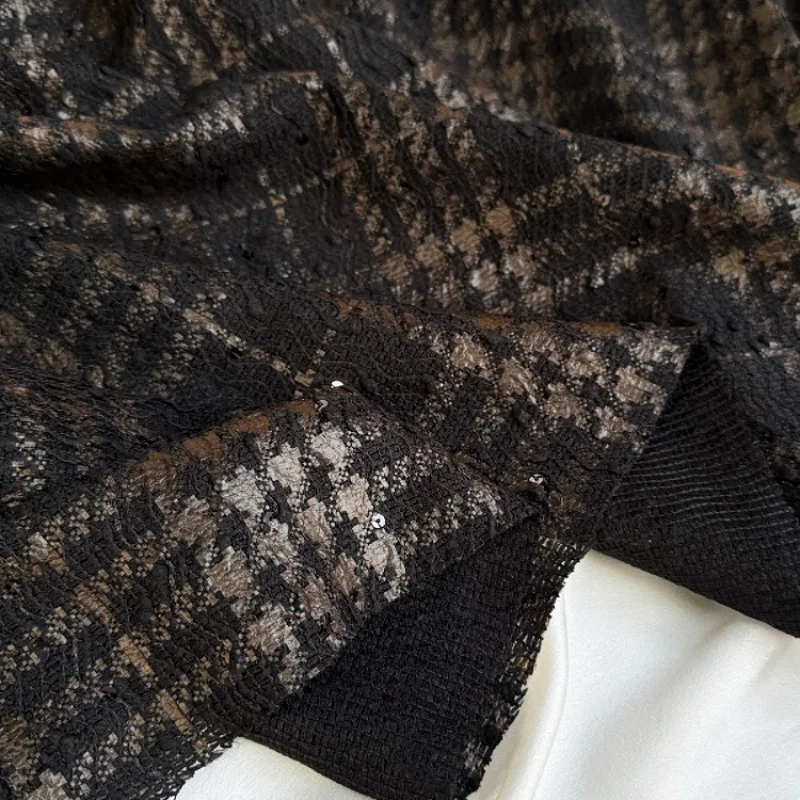 

Creative Sequin Knitted Coated Fabric Spring Autumn Cardigan Jacket Dress Fabrics for Diy Sewing Clothing Cloth By Meter