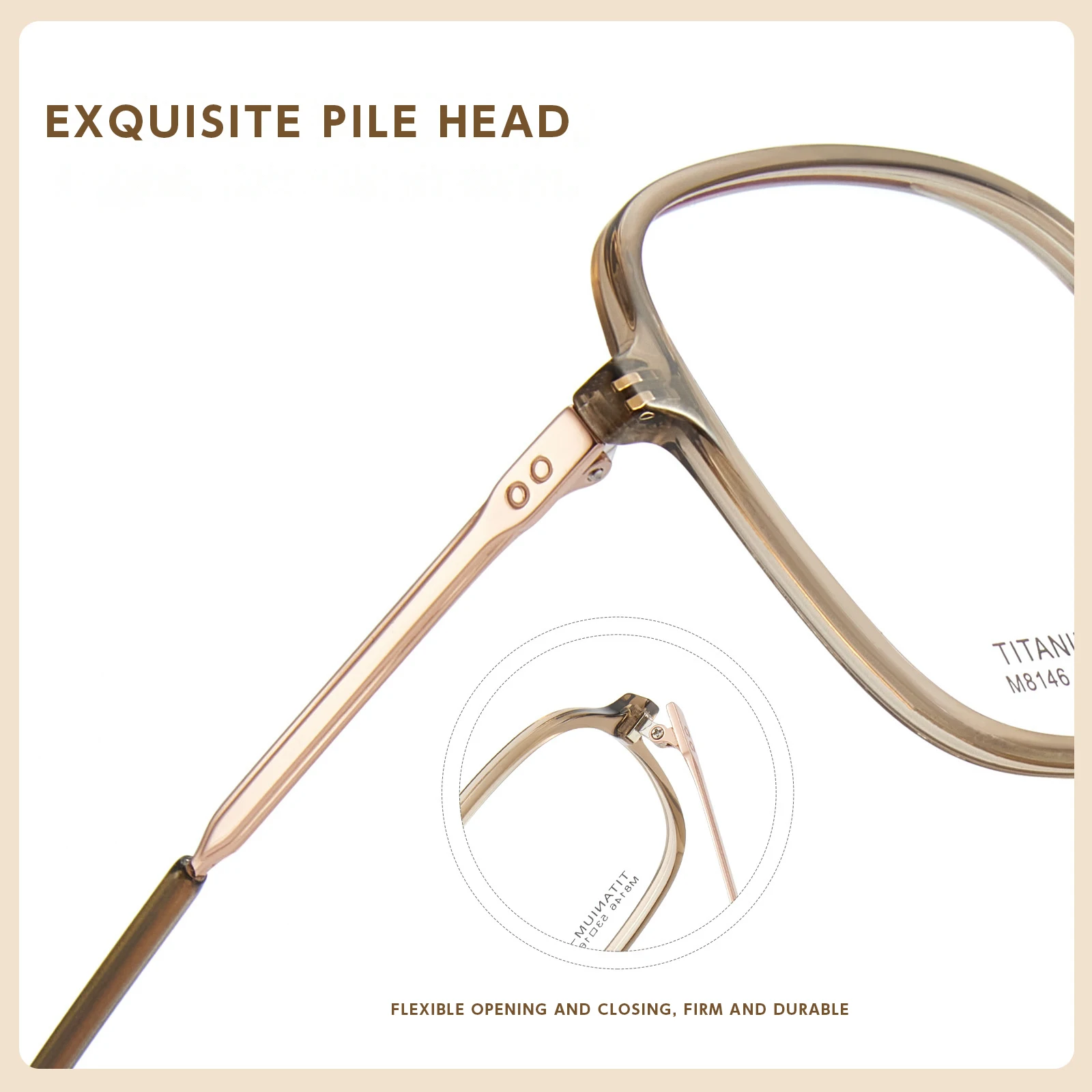 HONGMEI Geometric Pure Titanium Optical Prescription Eyeglasses Frames Optical Prescription Eyeglasses Frames For Men and Women