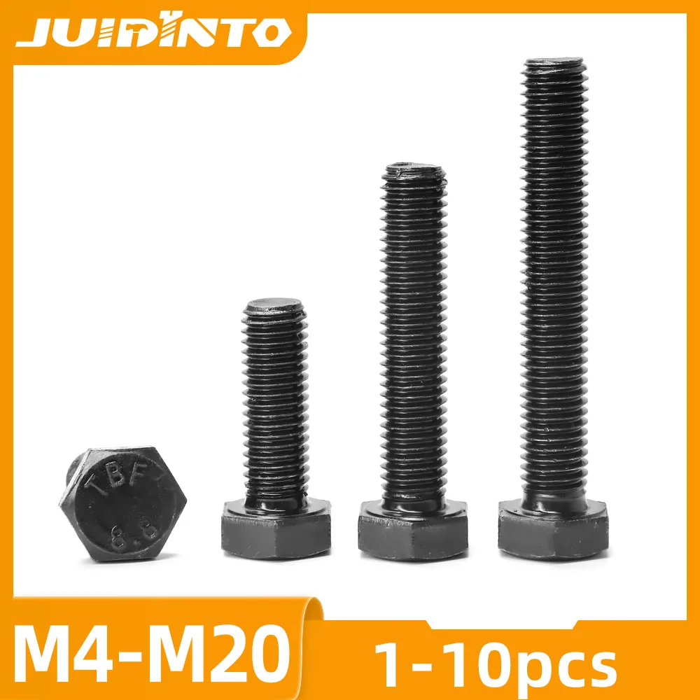 Hexagon Head Bolts 8.8 Grade Black Carbon Steel M4 M5 M6 M8 M10 M12 M14 M16 Hex Cap Screw for Metal Bracket Frame Mounting