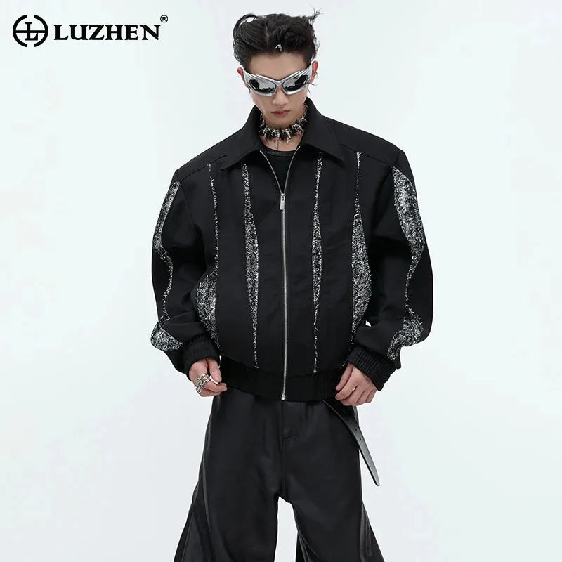 

LUZHEN Personalized Fashion Patchwork Design Short Jacket 2024 Original Autumn New Trendy Handsome Streetwear Men's Coats JY4756