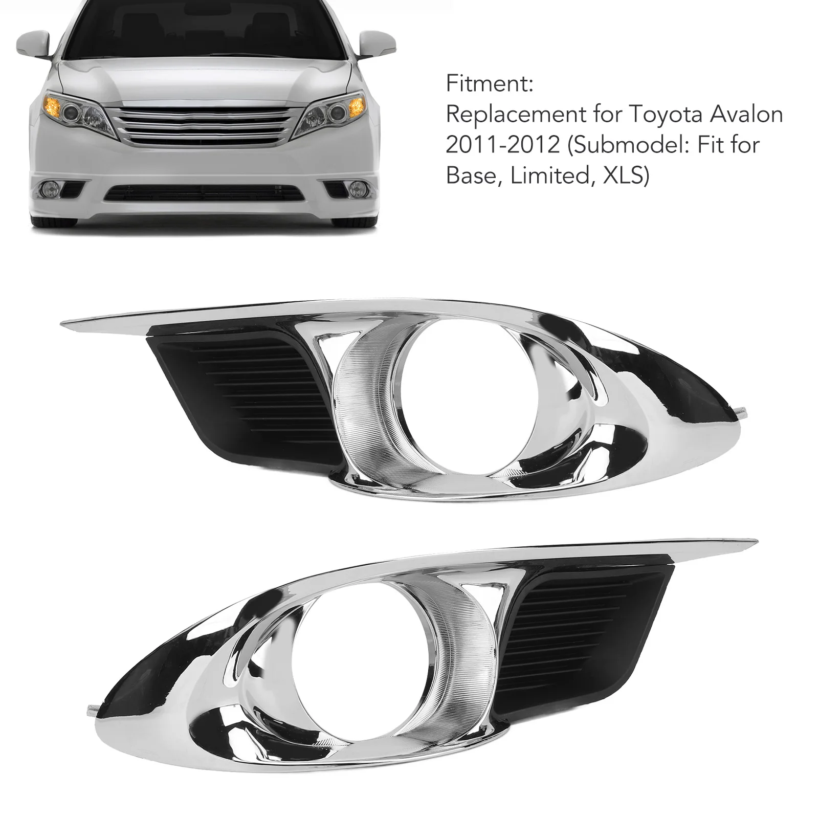 1 Pair Front Fog Light Trim 5203007040 Fog Lamp Cover Trim Replacement For Toyota Avalon 2011 To 2012