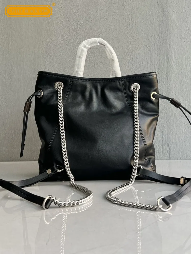 New Women Chain Shoulder Bag Vintage Softshell Cowhide Genuine Leather Backpack Ladies Travel Bags Fashion Casual Totes Handbag