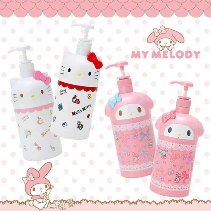 

Cute Sanrio My Melody Bath Bottle Cartoon Hello Kitty Soap Liquid Distribution Bottle High-Capacity Bathroom Supplies 1000Ml