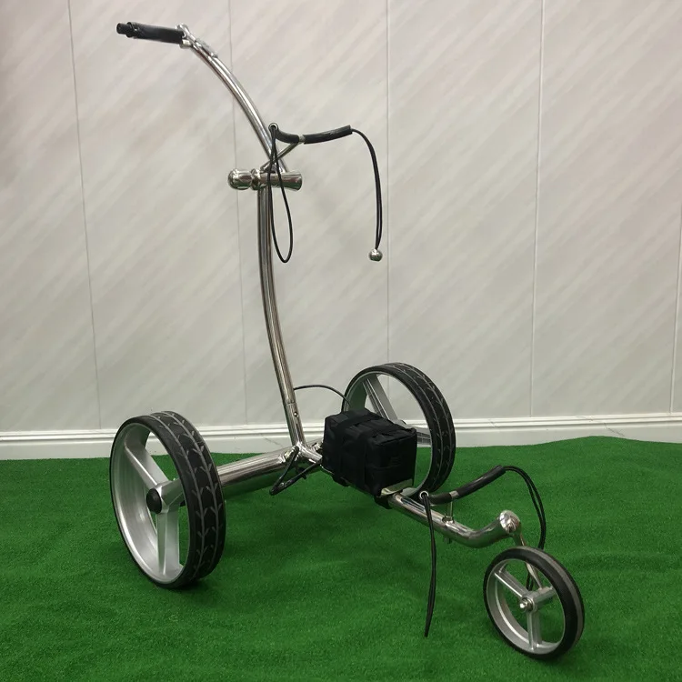 Costom Electric Golf Cart Remote Control Stainless Steel Golf Cart Three Wheels Electric Golf Cart
