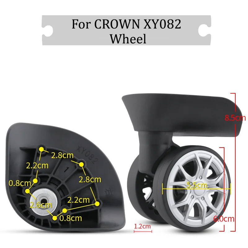 

For CROWN XY082 Universal Wheel Replacement Suitcase Silent Smooth Shock Absorbing Durable Convenient Accessories Caster Wheels