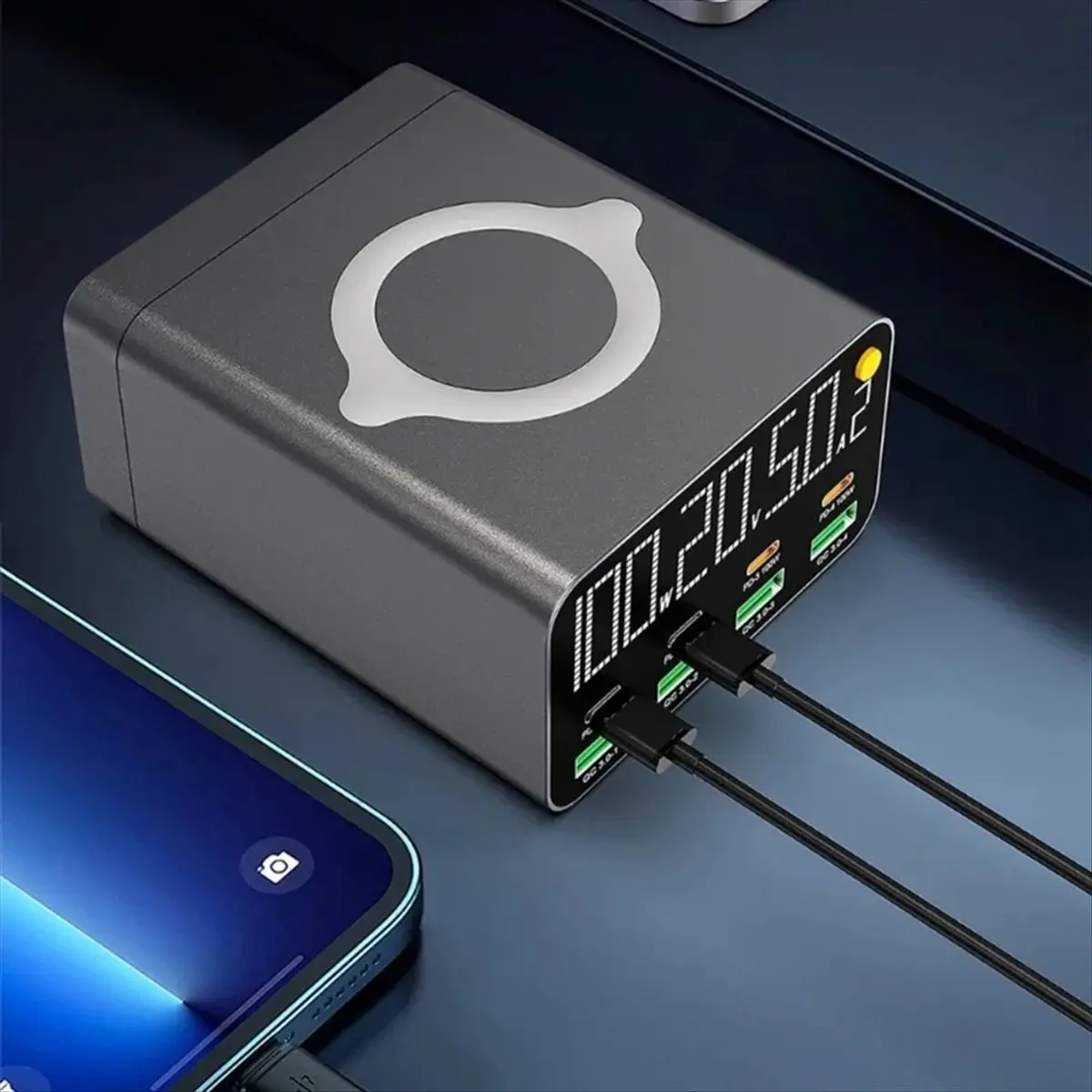 A479Z WLX-M1 120W 8 Ports USB Charger Station with Wireless Charging QC3.0 PD3.0 Quick Charge for 14 13 US Plug Reliable Quality