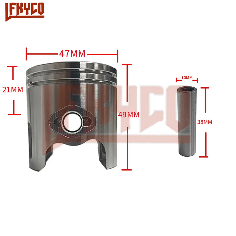 Two Stroke Engine Parts 47mm Bore for Yamaha JOG 50 JOG50 70CC Cylinder Piston 38 Pin 10mm Rings Kit Set Motorcycle Accesories