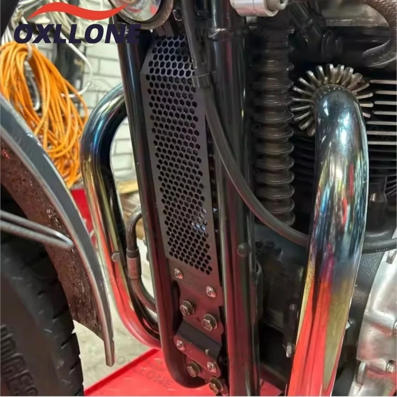 

Engine Guard Oil Cooler Cover For Bonneville T100 SE Thruxton 900 2001-2016 Steve Mcqueen Scrambler Motorcycle Bash Skid Plate