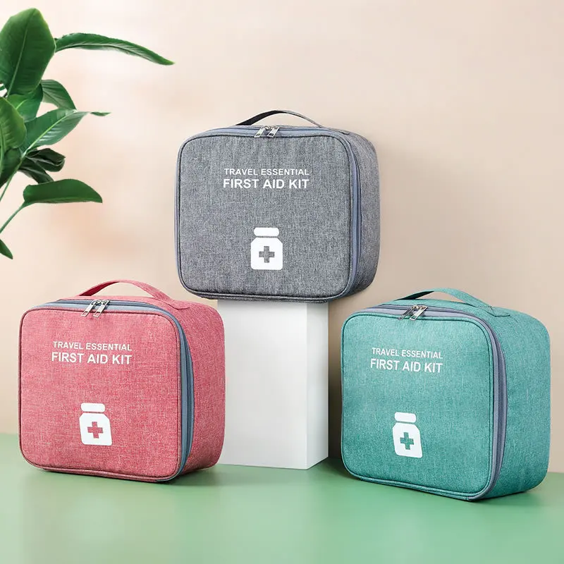 Home First Aid Kit ขนาดใหญ่ความจุถุงเก็บยาเปล่าแบบพกพากล่องยา Survival กระเป๋ากระเป๋าฉุกเฉินสําหรับรถยนต์