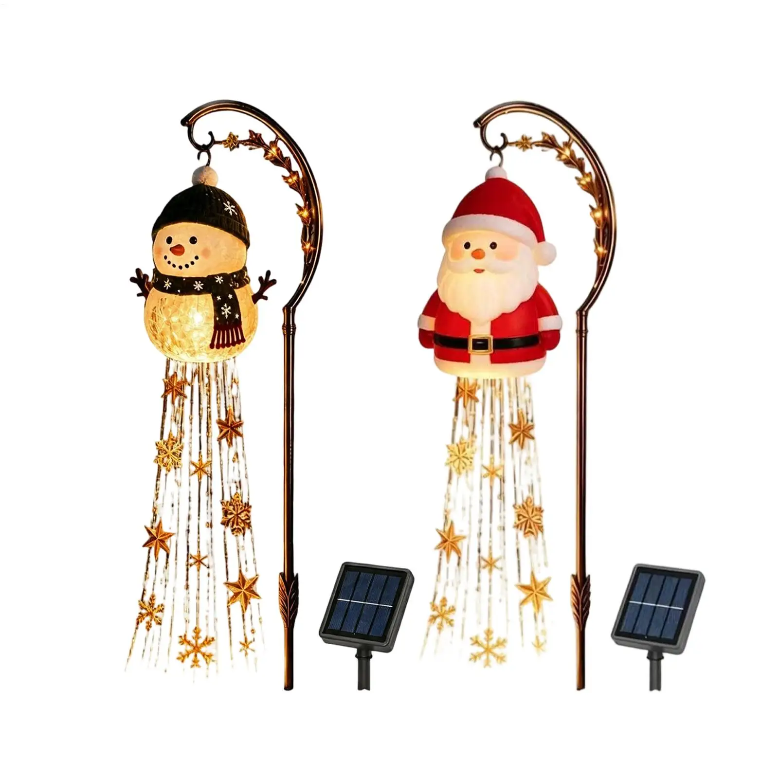Solar Christmas Lights Outdoor Decorative LED Snowflake Stake Lamp Fountain Solar Garden Lights for Patio Porch Lawn Garden Yard