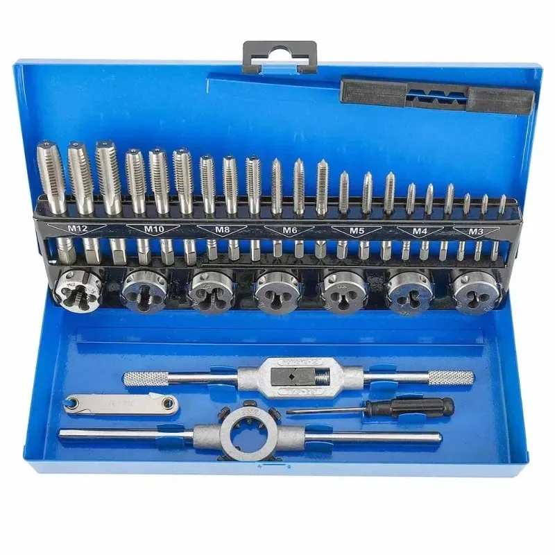 

32pcs Tap Die Set German Standard M3 M4 M5 M6 M8 M10 M12 Nut Bolt Thread Taper Intermediate and Plug Wrench Repair Tool Kit New