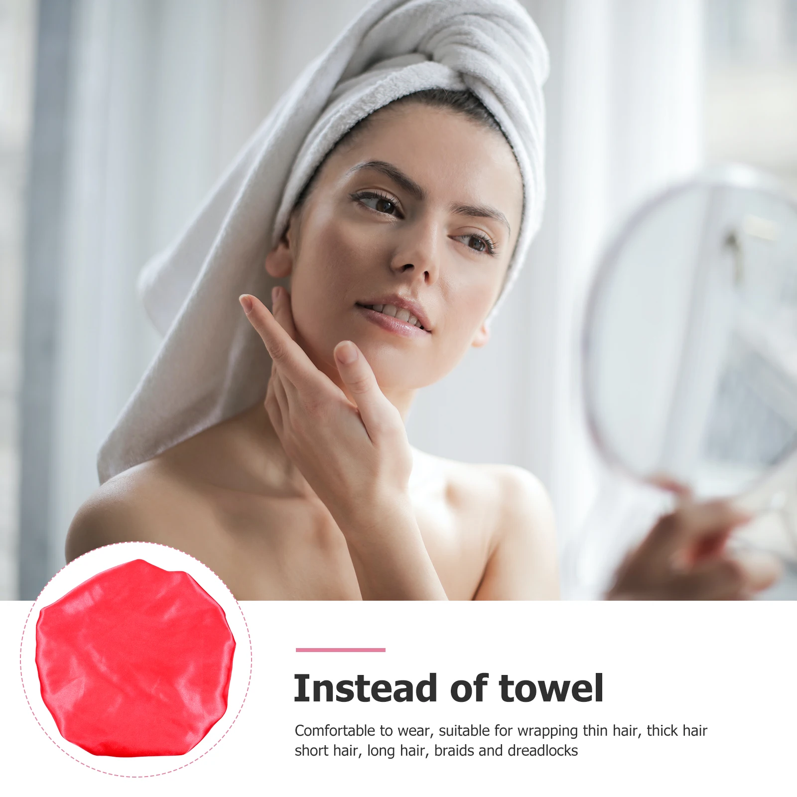 

Satin Shower Sleeping Hat Solid Color Double Layer Elastic Edge Makeup Hair Cap Comfortable Bonnet Bath Cleansing Home