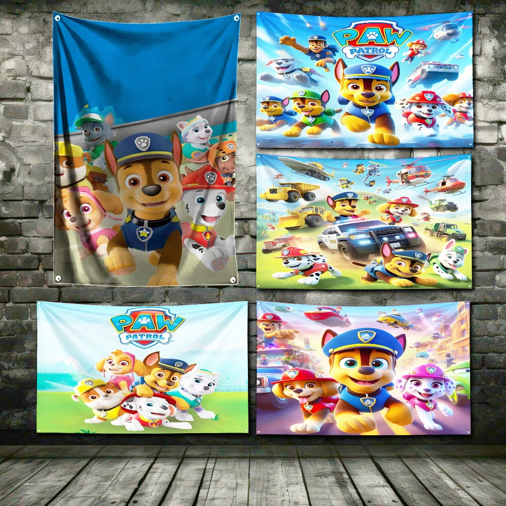 3x5 Ft P-Paws Flag Polyester Digital Printing Banner P-Patrols for Garage Wall Art Out Door Decoration With Brass Grommets