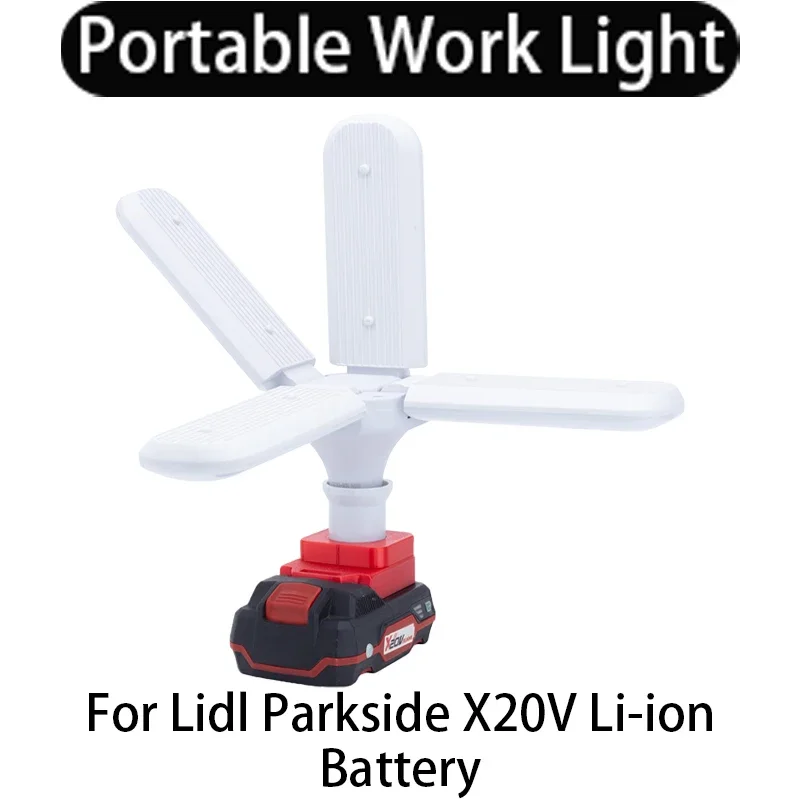 Portable 2/3/4 Foliar LED Work Light for Lidl Parkside X20V Li-ion Battery Portable Camping Tool LED Light