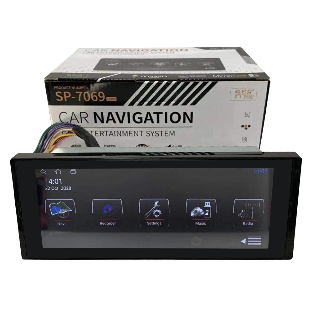 1 Din Single Din Car Mp5 Player 6.9 inch Multimedia MP5 Player USB FM BT Support RCA Video Output Car Stereo Radio