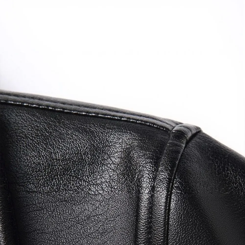 For Autumn Winter Seasons Men PU Leather Jacket Loose Fit Outerwear for retro Casual Outerwear 2XL Regular Clothing Length