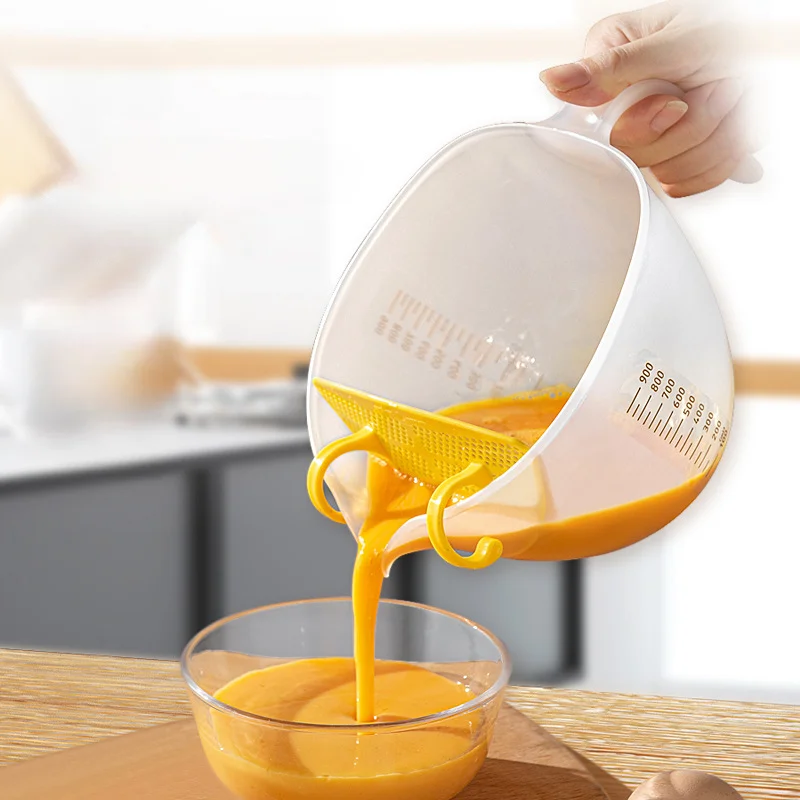 Filter Measuring Cup with Drain mouth Egg beater Bowl Baking with graduated Measuring cup Filter egg froth Mixing bowl