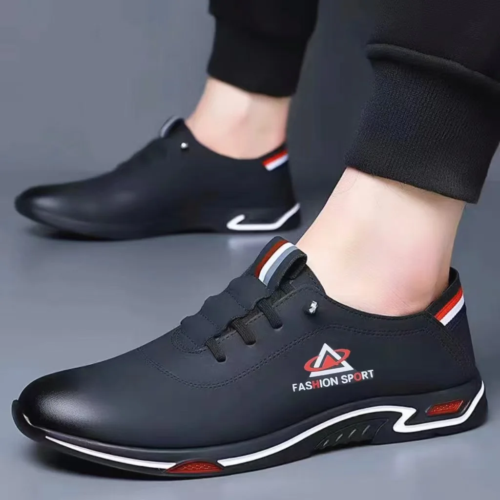 Men\'s Shoes Fashion Soft Soled Men Casual Shoes British Style Formal Shoes Breathable Lace-Up Bottom Light Sneakers Male Size