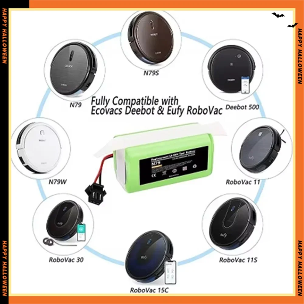 بطارية روبوت للتنظيف بالمكنسة الكهربائية عالية السعة 14.4 فولت لـ Conga Excellence 3500 950 990 1090 1790 Deebot N79S N79 DN622 Eufy Robovac
