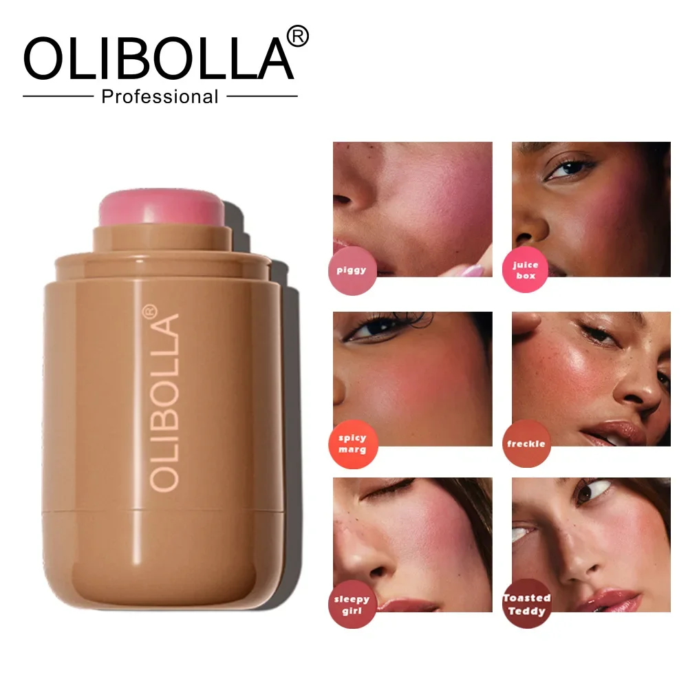 

OLIBOLLA Pocket Blush Stick 6 Color Lip And Cheek Hydrating Stick Highlights To Brighten Natural Hydrating Muscles