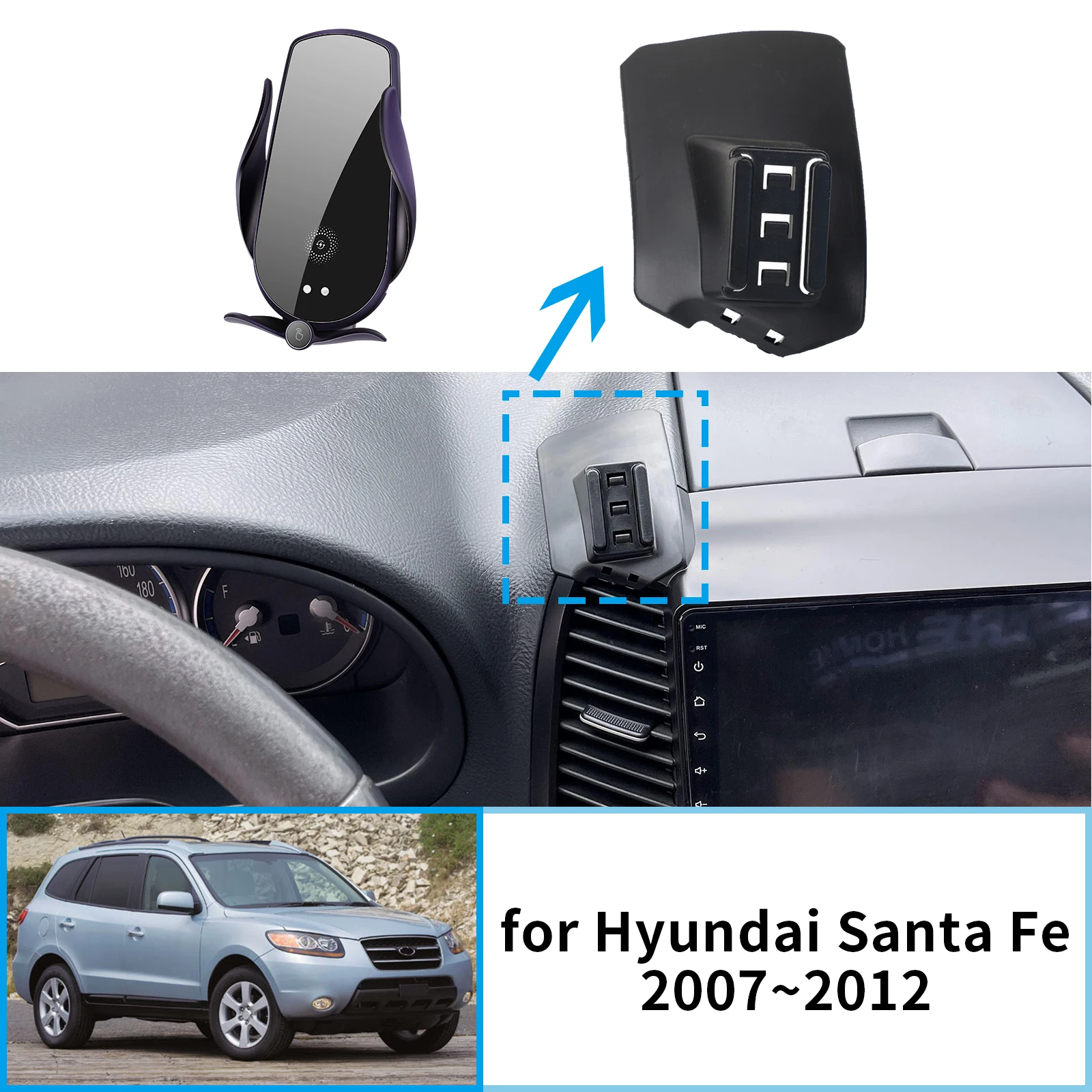 

for Hyundai Santa Fe 2006 2007 2008 2009 2010 2011 2012 Accessories GPS Bracket Navigation Stand Auto Car Mobile Phone Holder