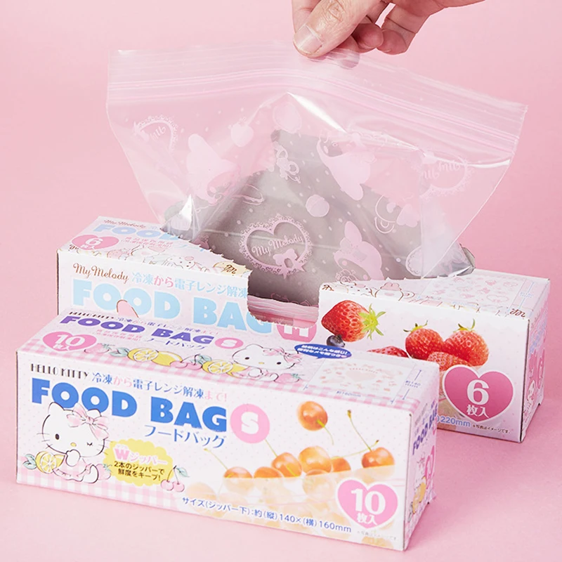 

Kawaiii Hellokitty Melody Sealed Bag Gudetama Cartoon Fresh Keeping Bag Ziploc Bag Storage Refrigerator Food Freezer Bag Kitchen