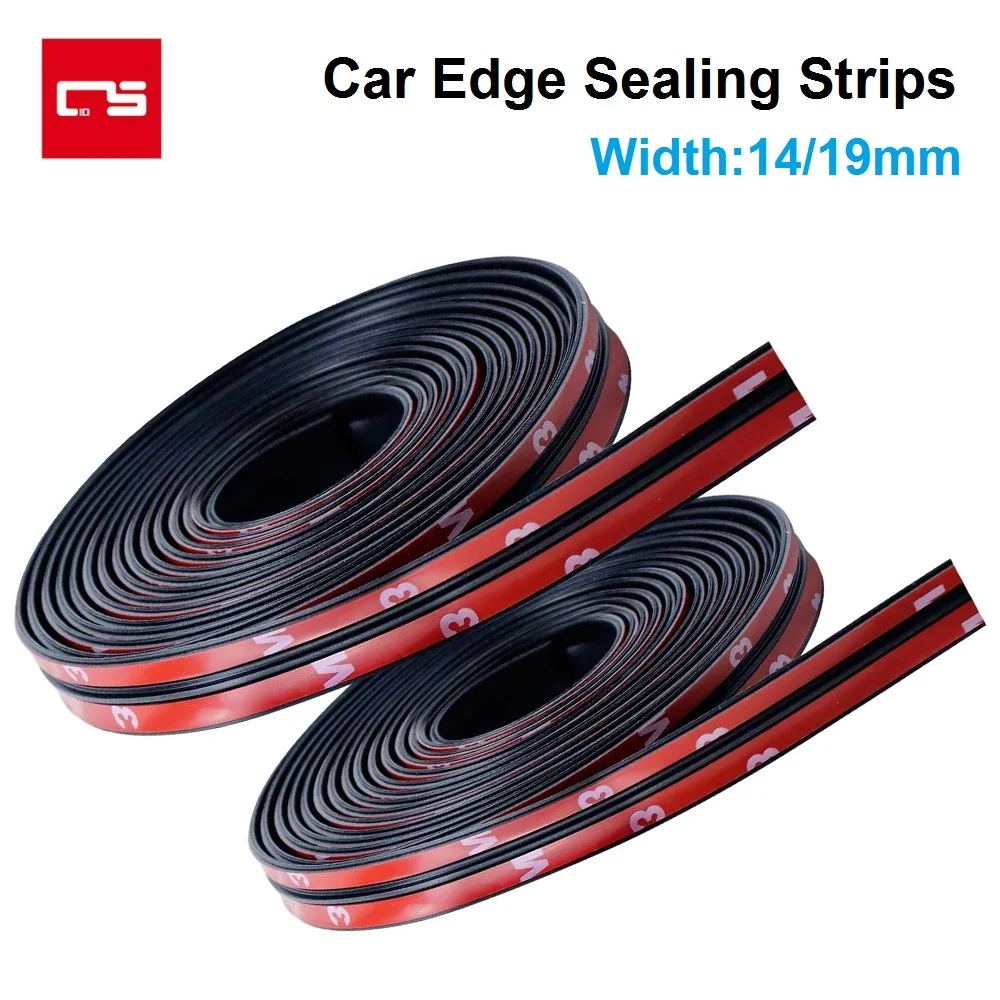 1pc Leak-proof Sound Insulation Strip 200cm Rubber Car Roof Windshield Sealant Protection Strip Window Seal Strip 14mm19mm Wide