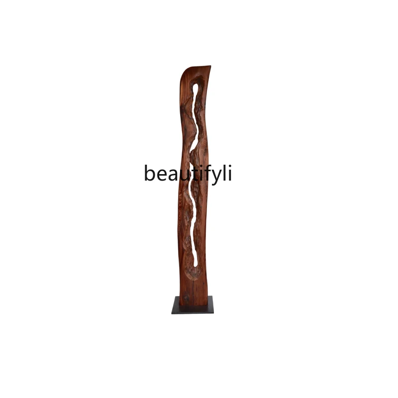 

Hotel Hallway Abstract Solid Wood Sculpture Floor Ornaments Club Exhibition Hall Decoration Chinese Style Art Device