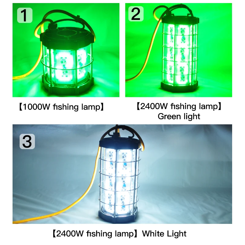 Lampe De Peche Sous علف الاسماك البحرية جاذب Sous Marine De Peche Led 4000 واط مصباح الصيد تحت الماء لوز بارا بيسكا