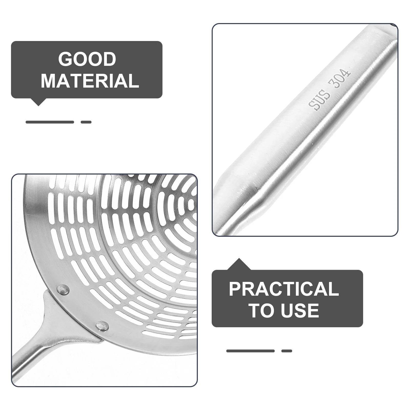 

Stainless Steel Strainer Spoon High-Quality Rust-Proof Kitchen Colander Mesh Strainer Frying Oil Filter Noodles Fried