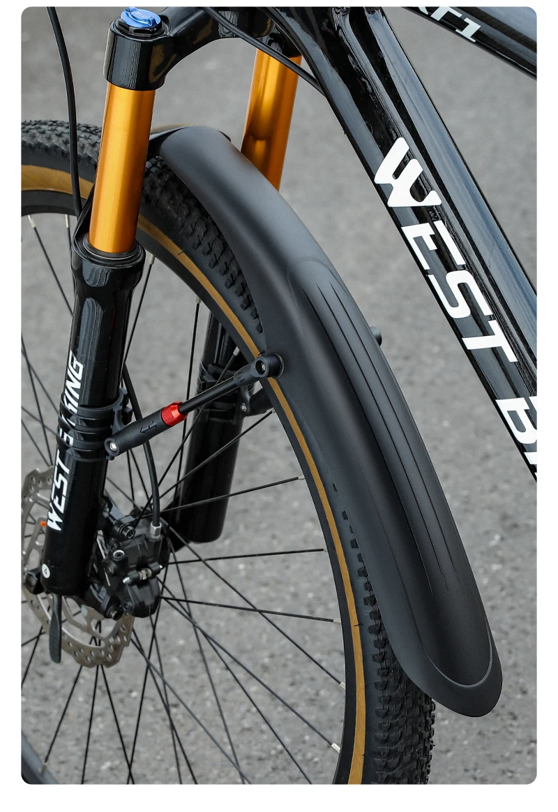 WEST BIKING Fahrrad-Schutzblech-Set für vorne/hinten mit Schnellverschluss und Rücklicht für 26-29 Zoll Mountainbike-Zubehör – Detail 17