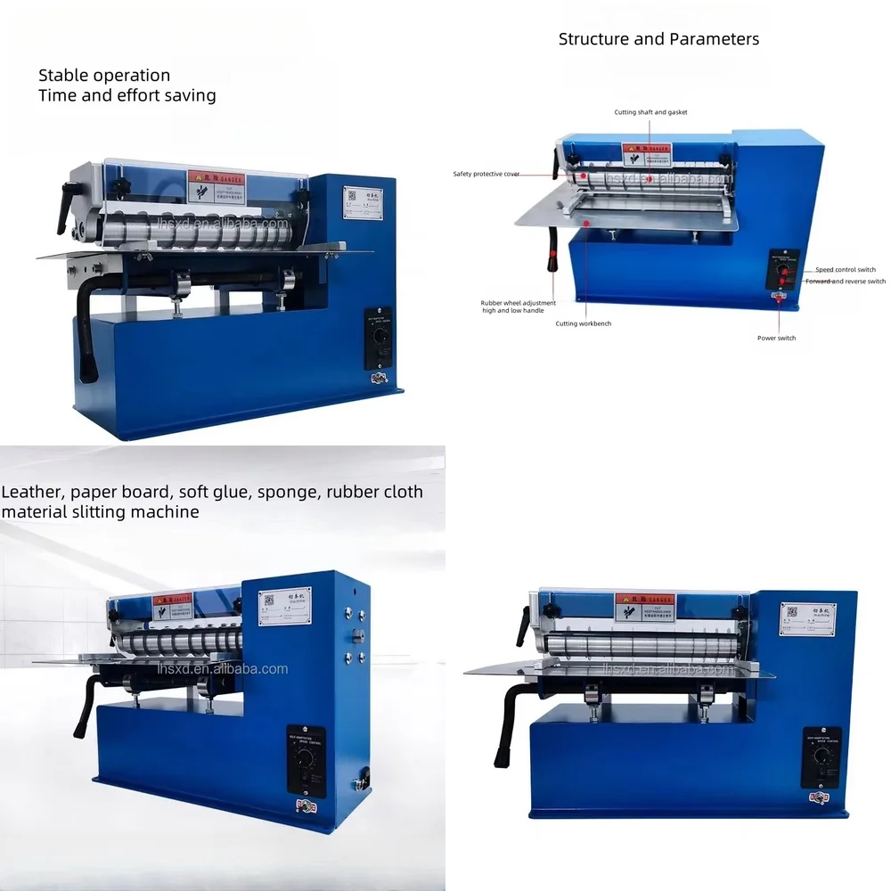 Small Speed Control Slitting Machine for Leather Cardboard Latex Sponge Cutting Machine Industrial Precision Slitter for