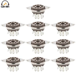 10 Uds. Base de válvula de tubo de baquelita de 9 pines para 6922 ECC83 ECC82 EL84 12AT7 12AX7 12AU7 amplificador de Audio Vintage HIFI proyecto DIY