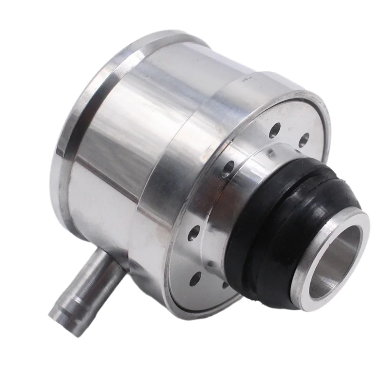 AB61 - Gepolijst aluminium voor Chevy Ford Auto-ademhalingsventielafdekkap Push-in ontluchter W / PVC-buisbal gefreesd 1 inch nek