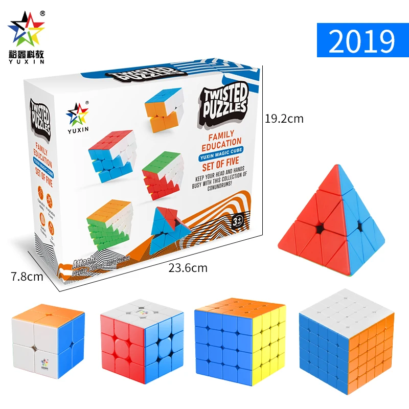 [JudyCube] Conjunto de cubos mágicos Yuxin Black Kylin, brinquedos profissionais sem adesivos, caixa de presente Yuxin, quebra-cabeça cubo mágico