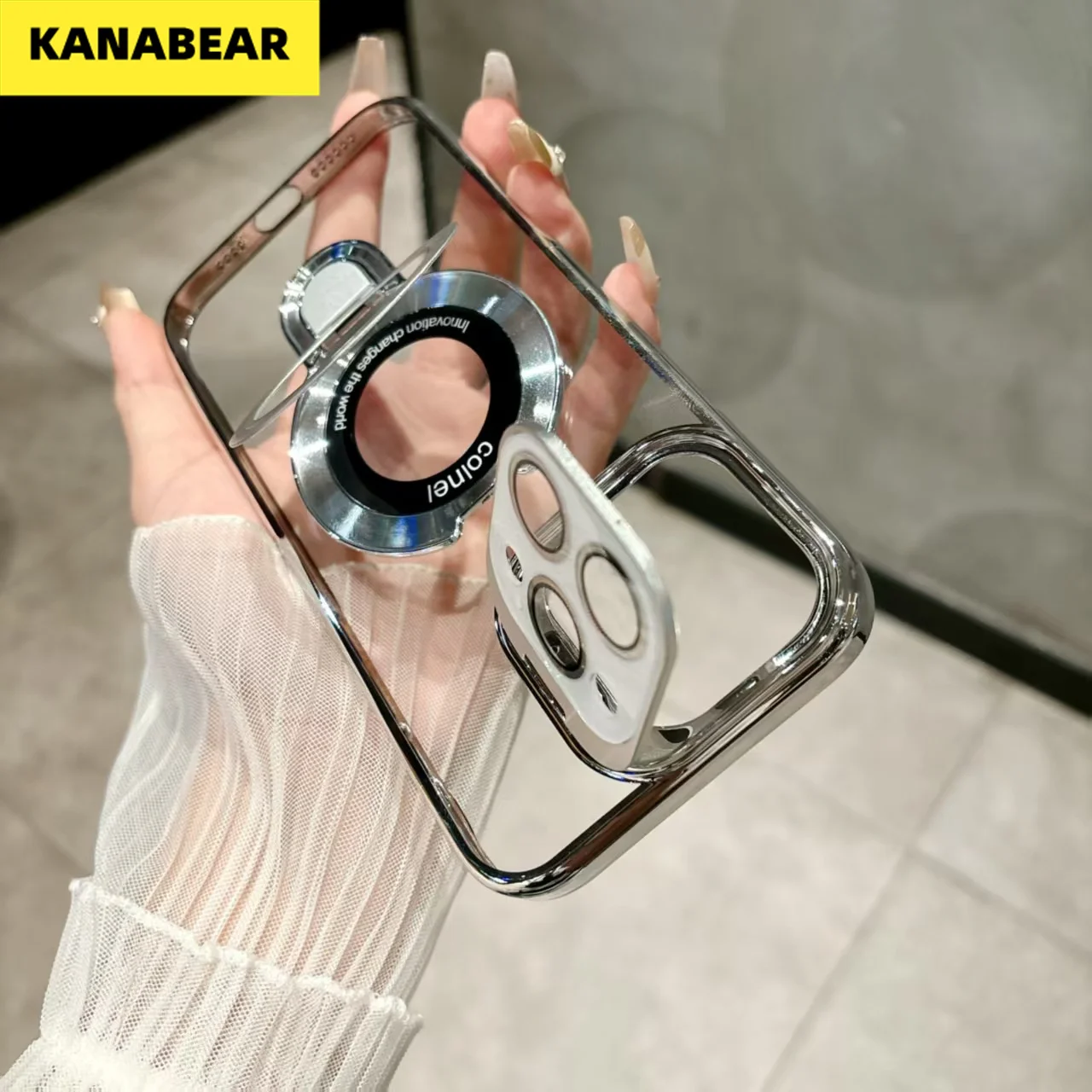 

Creative Dual Stand Case For iPhone 17ProMax/16ProMax Flip Lens Stand Plating Full Shockproof Magnetic Charging Cover