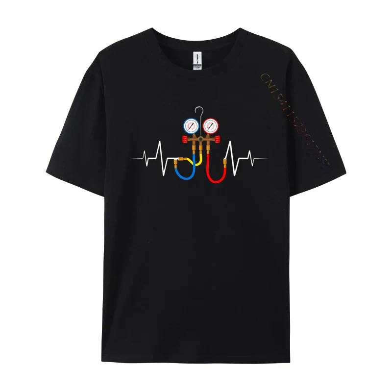 Hvac Technician Ac Manifold Gauge Ekg Heartbeat Human Fishing T Shirts Premium Student Tops & Tees Tops T Shirt