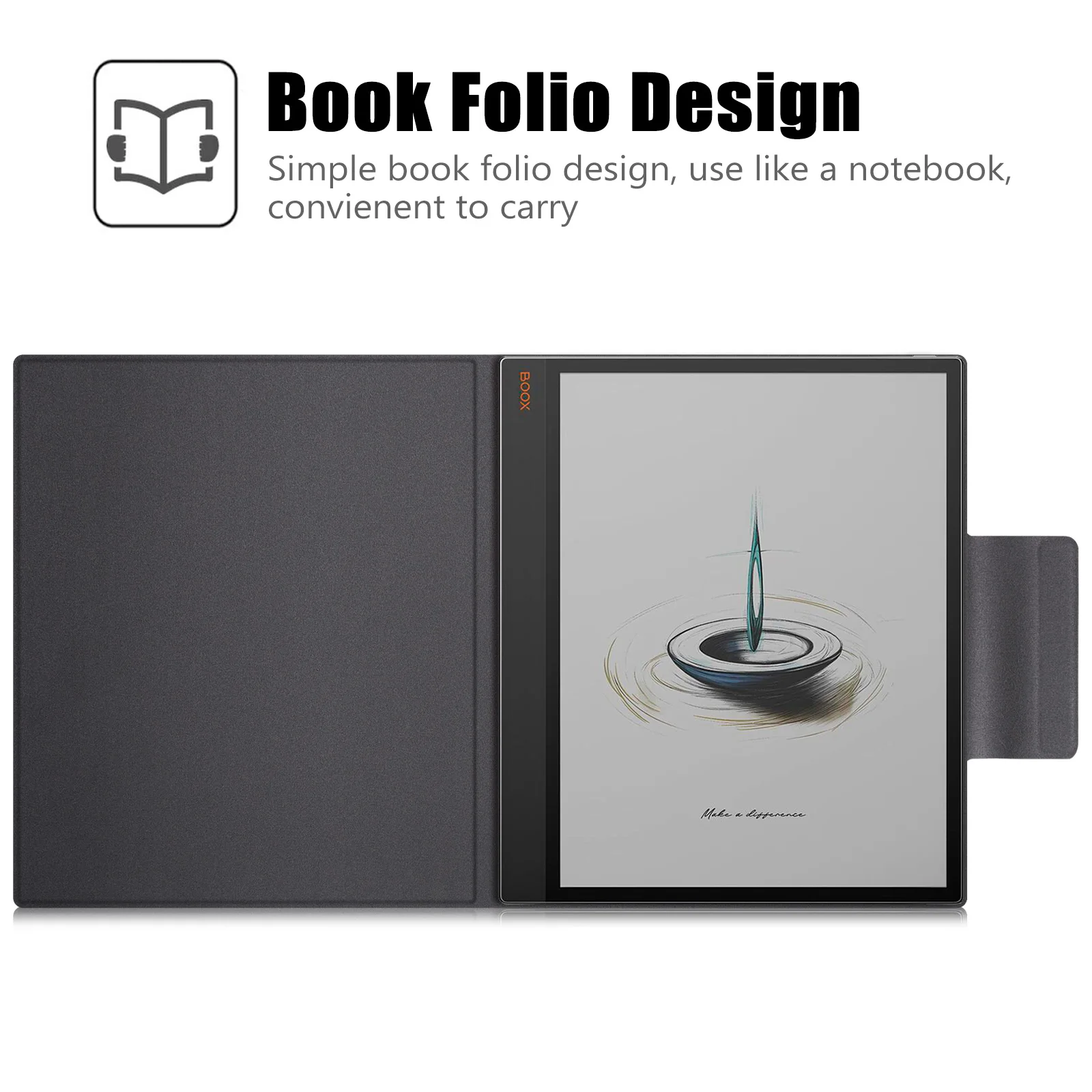 Magnetic Case for Onyx Boox Note Max 13.3",Premium PU Leather Folio Cover with Pen Clasp Design,Auto Sleep/Wake,Slim Lightweight - view 5