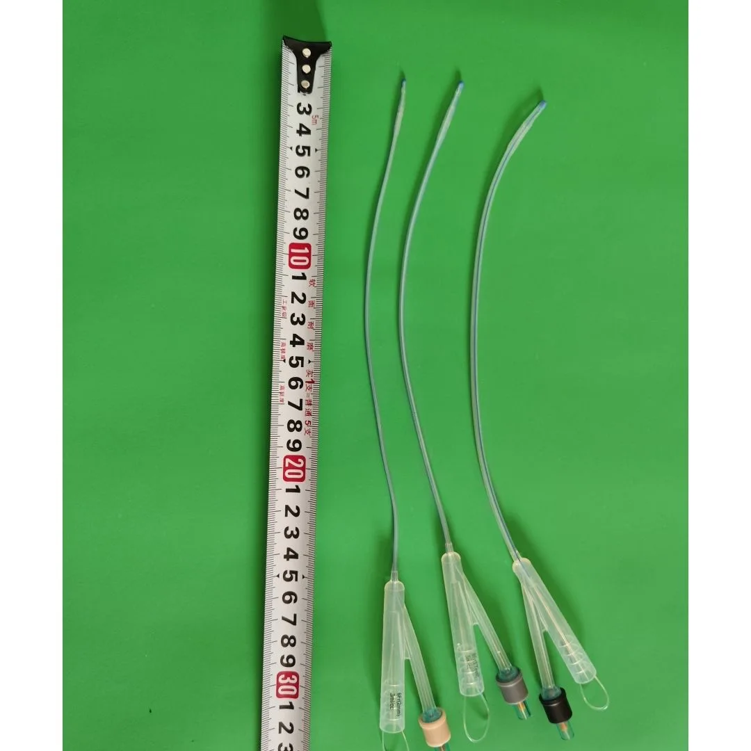 Dog dual lumen silicone catheter with wire balloon, dog urinary catheterization catheter with guide wire throughout the urethra